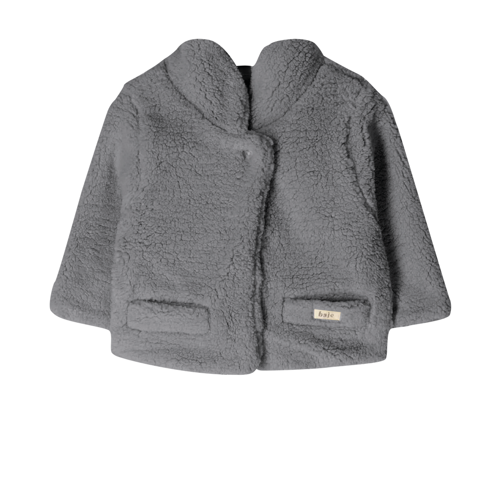 Heather teddy jacket | greyish blue