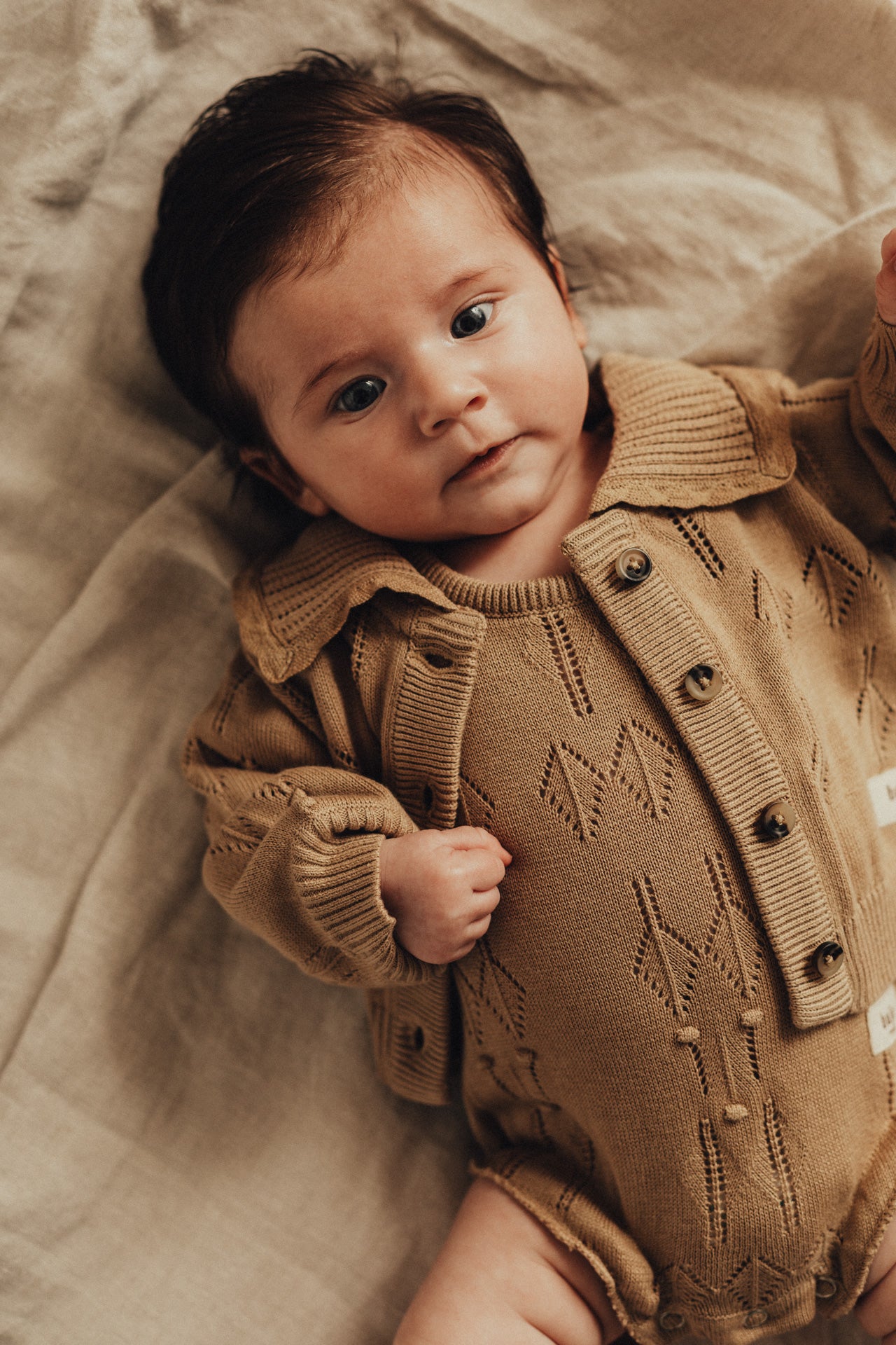 Petrie cardigan newborn | taupe